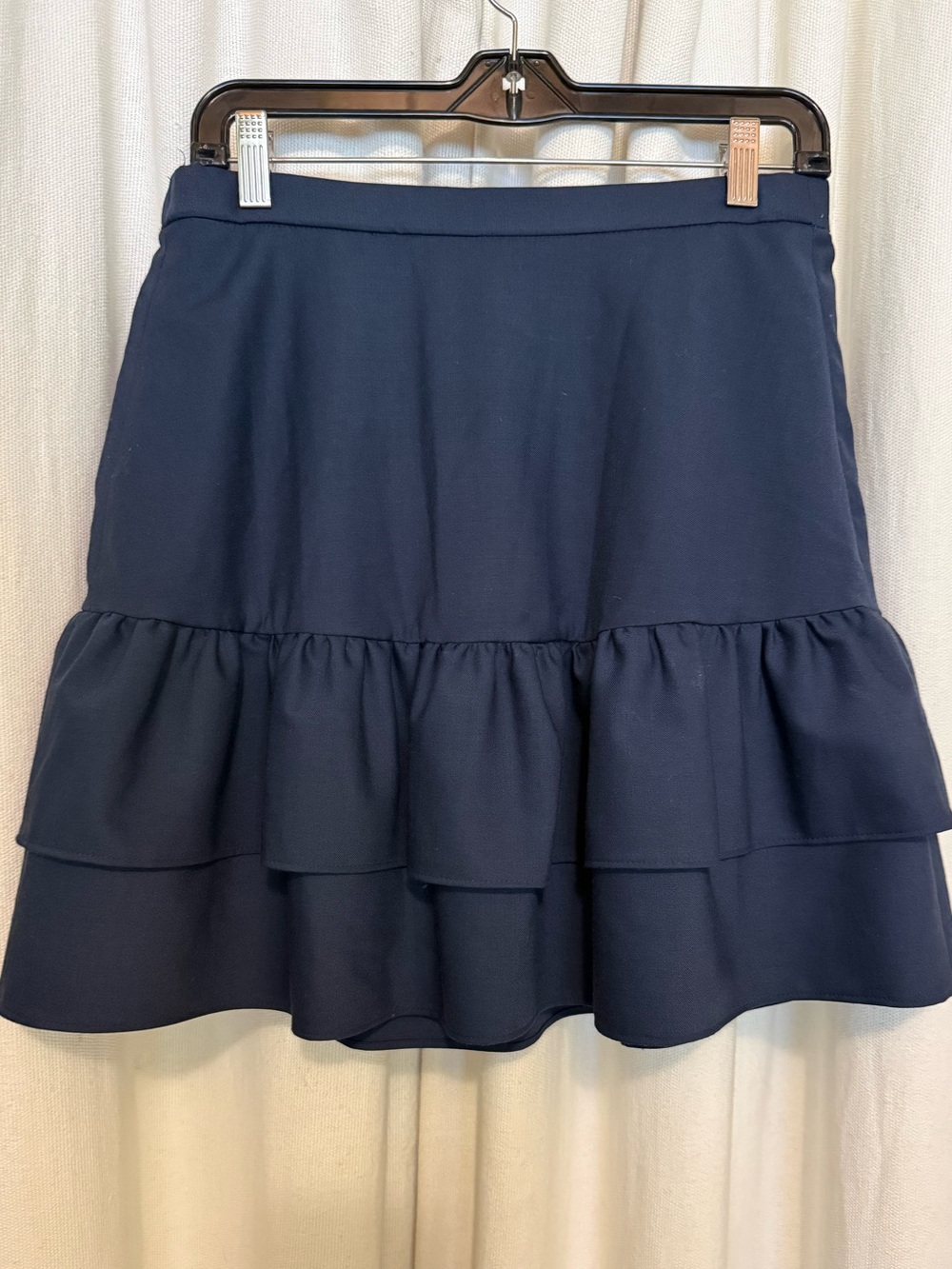 J. Crew | Navy Tiered Ruffle Skater Skirt | Size 6